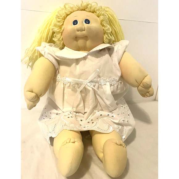 Cabbage Patch Doll Soft Sculp O.A.A. Girl Blonde Hair Blue Eyes Xavier Roberts - Picture 1 of 14